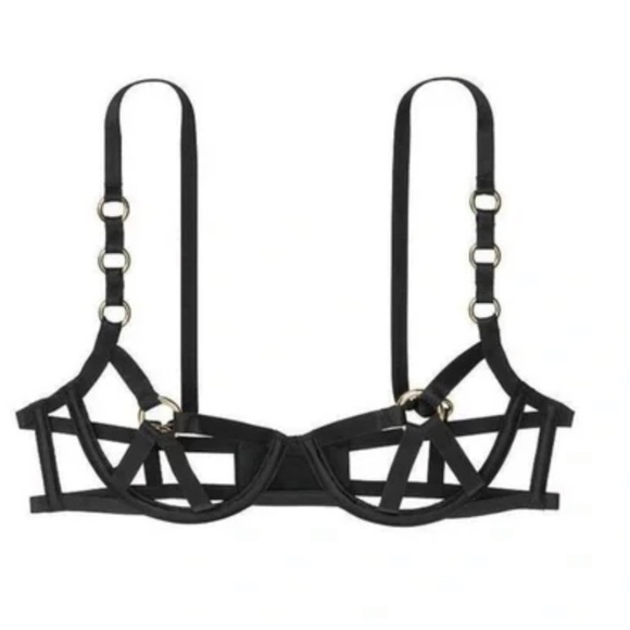Victorias Secret Black Caged Bra